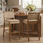 Tabourets de bar contemporains Christopher Knight Home Marc en hévéa et similicuir (lot de 2)