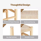 Banc en rotin VEVOR, banc en rotin en bois de 80 cm, banc d'entrée avec pieds en bois de chêne, banc bohème de bout de lit de chambre avec rotin tissé à la main