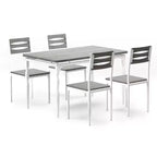 Ensemble table de salle à manger 5 pièces, ensemble table de cuisine de style industriel pour 4 personnes, table de salle à manger et chaises avec table rectangulaire et 4 chaises