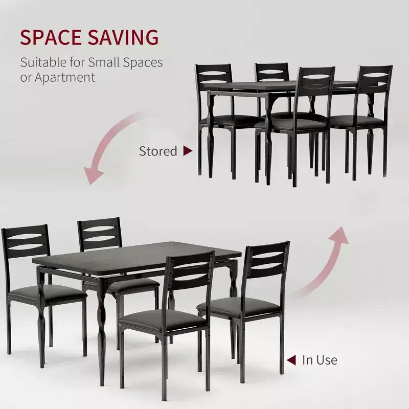 Ensemble table de salle à manger 5 pièces, ensemble table de cuisine de style industriel pour 4 personnes, table de salle à manger et chaises avec table rectangulaire et 4 chaises