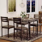 Ensemble table de salle à manger 5 pièces, ensemble table de cuisine de style industriel pour 4 personnes, table de salle à manger et chaises avec table rectangulaire et 4 chaises
