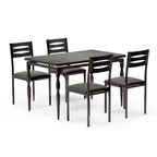 Ensemble table de salle à manger 5 pièces, ensemble table de cuisine de style industriel pour 4 personnes, table de salle à manger et chaises avec table rectangulaire et 4 chaises