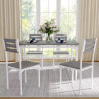 Ensemble table de salle à manger 5 pièces, ensemble table de cuisine de style industriel pour 4 personnes, table de salle à manger et chaises avec table rectangulaire et 4 chaises