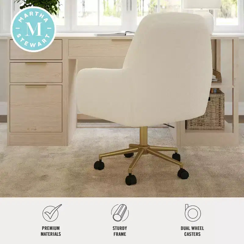 Chaise de bureau rembourrée Clara Martha Stewart