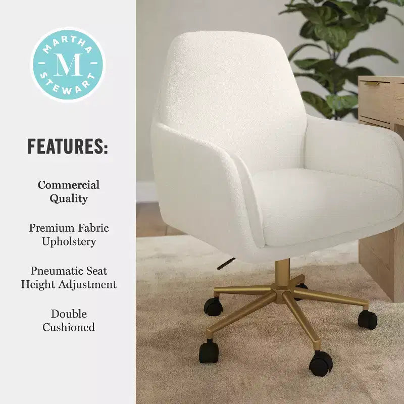 Chaise de bureau rembourrée Clara Martha Stewart
