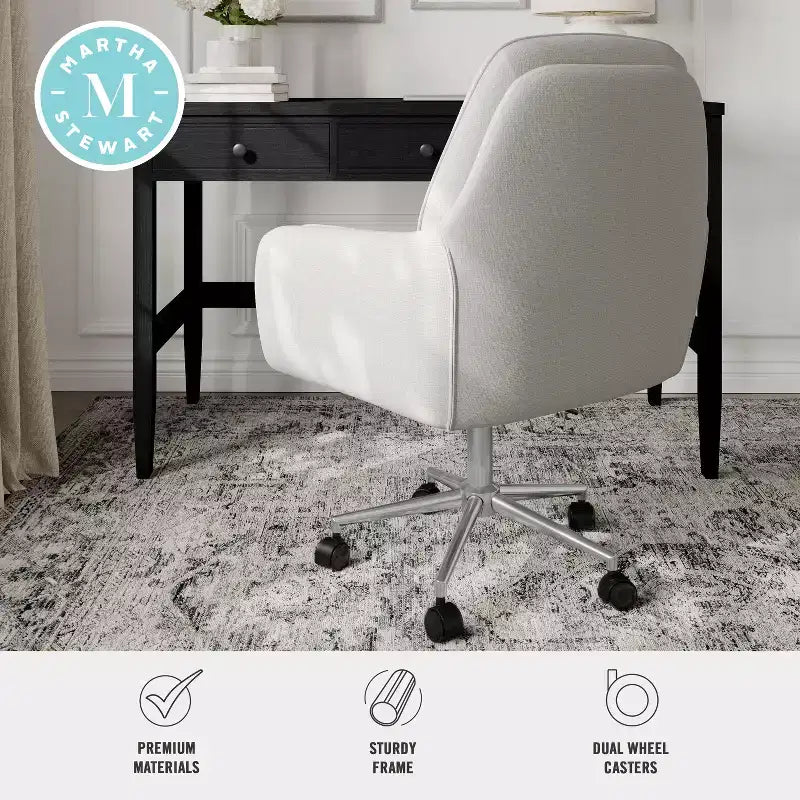 Chaise de bureau rembourrée Clara Martha Stewart