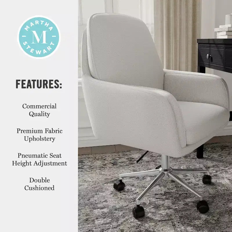 Chaise de bureau rembourrée Clara Martha Stewart