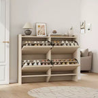 Meuble à chaussures avec 4 tiroirs basculants, meuble à chaussures en bois avec étagère réglable, rangement à chaussures pour l'entrée, meuble à chaussures de salon, Naturel