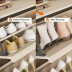 Meuble à chaussures avec 4 tiroirs basculants, meuble à chaussures en bois avec étagère réglable, rangement à chaussures pour l'entrée, meuble à chaussures de salon, Naturel