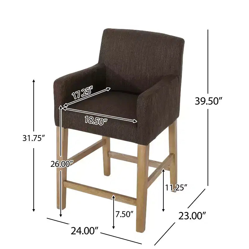 Tabouret de bar rembourré Tabouret de comptoir Chaise de salle à manger Tabouret de pub -ModernLuxe