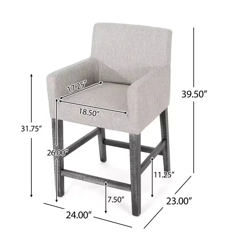 Tabouret de bar rembourré Tabouret de comptoir Chaise de salle à manger Tabouret de pub -ModernLuxe