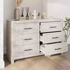 Hyleory Coiffeuse Moderne de Chambre avec Miroir, 6 Grands Tiroirs