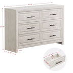 Hyleory Coiffeuse Moderne de Chambre avec Miroir, 6 Grands Tiroirs