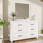 Hyleory Coiffeuse Moderne de Chambre avec Miroir, 6 Grands Tiroirs