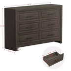 Hyleory Coiffeuse Moderne de Chambre avec Miroir, 6 Grands Tiroirs