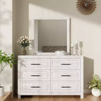 Hyleory Coiffeuse Moderne de Chambre avec Miroir, 6 Grands Tiroirs