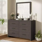 Hyleory Coiffeuse Moderne de Chambre avec Miroir, 6 Grands Tiroirs