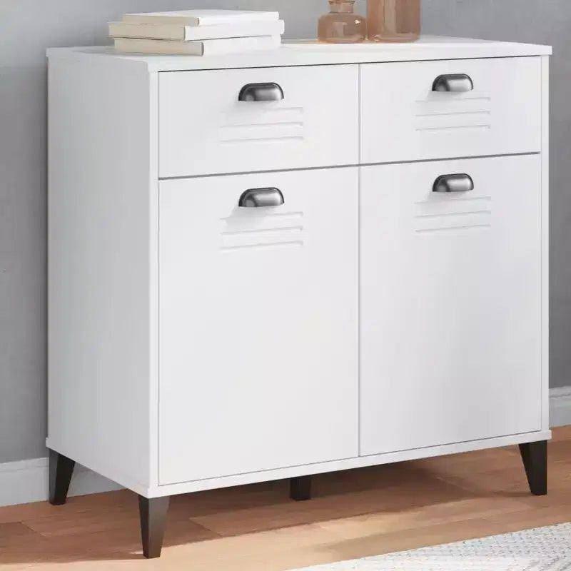 vidaXL Buffet Armoire de rangement Meuble de salon Pin massif, avec 2 tiroirs