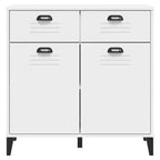 vidaXL Buffet Armoire de rangement Meuble de salon Pin massif, avec 2 tiroirs