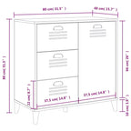 vidaXL Buffet Armoire de rangement Meuble de salon Pin massif, avec 2 tiroirs