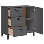 vidaXL Buffet Armoire de rangement Meuble de salon Pin massif, avec 2 tiroirs
