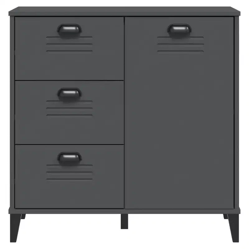 vidaXL Buffet Armoire de rangement Meuble de salon Pin massif, avec 2 tiroirs