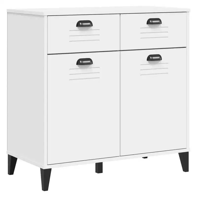 vidaXL Buffet Armoire de rangement Meuble de salon Pin massif, avec 2 tiroirs