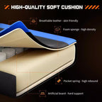 Chaise de bureau pour jeux vidéo - Ergonomique avec repose-pieds et soutien lombaire confortable, fauteuil inclinable en cuir PU avec appui-tête, accoudoir fixe