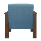 Fauteuil d'appoint Okak 1 pc Fauteuil de salon avec tissu d'ameublement Fauteuil en bois finition noyer Chaise de lecture et de loisirs avec assise et dossier rembourrés