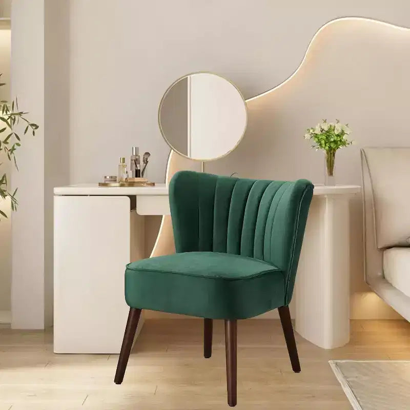 Lot de 2 fauteuils d'appoint modernes en velours, fauteuils de salon rembourrés doux avec pieds en bois