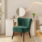 Lot de 2 fauteuils d'appoint modernes en velours, fauteuils de salon rembourrés doux avec pieds en bois