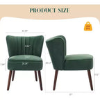 Lot de 2 fauteuils d'appoint modernes en velours, fauteuils de salon rembourrés doux avec pieds en bois