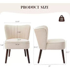 Lot de 2 fauteuils d'appoint modernes en velours, fauteuils de salon rembourrés doux avec pieds en bois