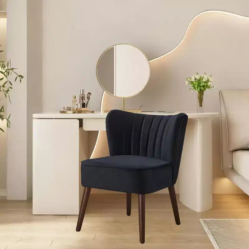 Lot de 2 fauteuils d'appoint modernes en velours, fauteuils de salon rembourrés doux avec pieds en bois