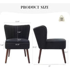 Lot de 2 fauteuils d'appoint modernes en velours, fauteuils de salon rembourrés doux avec pieds en bois