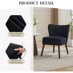 Lot de 2 fauteuils d'appoint modernes en velours, fauteuils de salon rembourrés doux avec pieds en bois