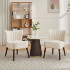 Lot de 2 fauteuils d'appoint modernes en velours, fauteuils de salon rembourrés doux avec pieds en bois