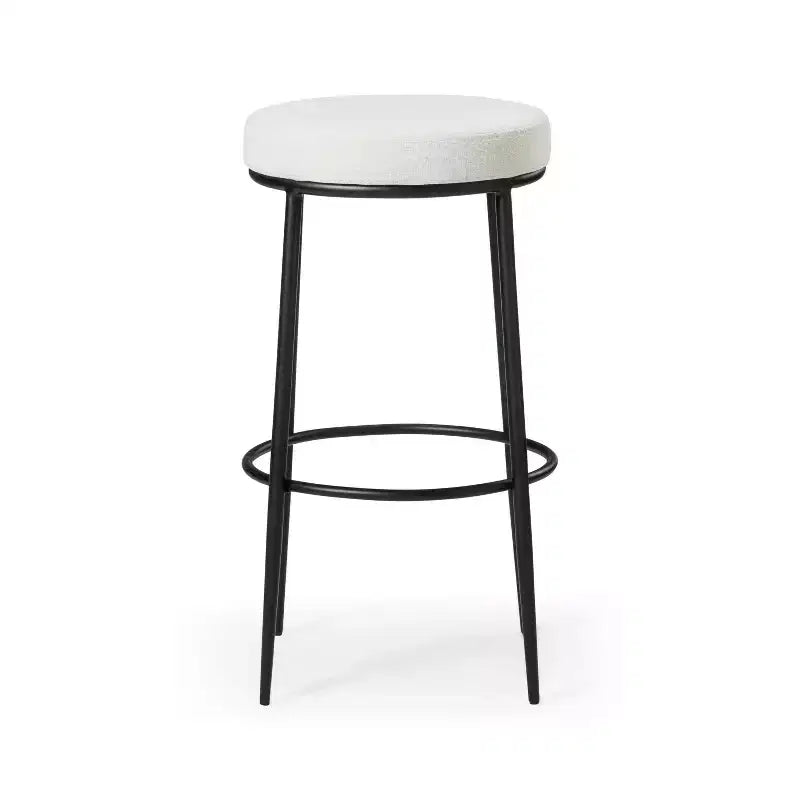 Tabouret de bar en métal sans dossier Maven Lane Stella avec siège tapissé en tissu 31