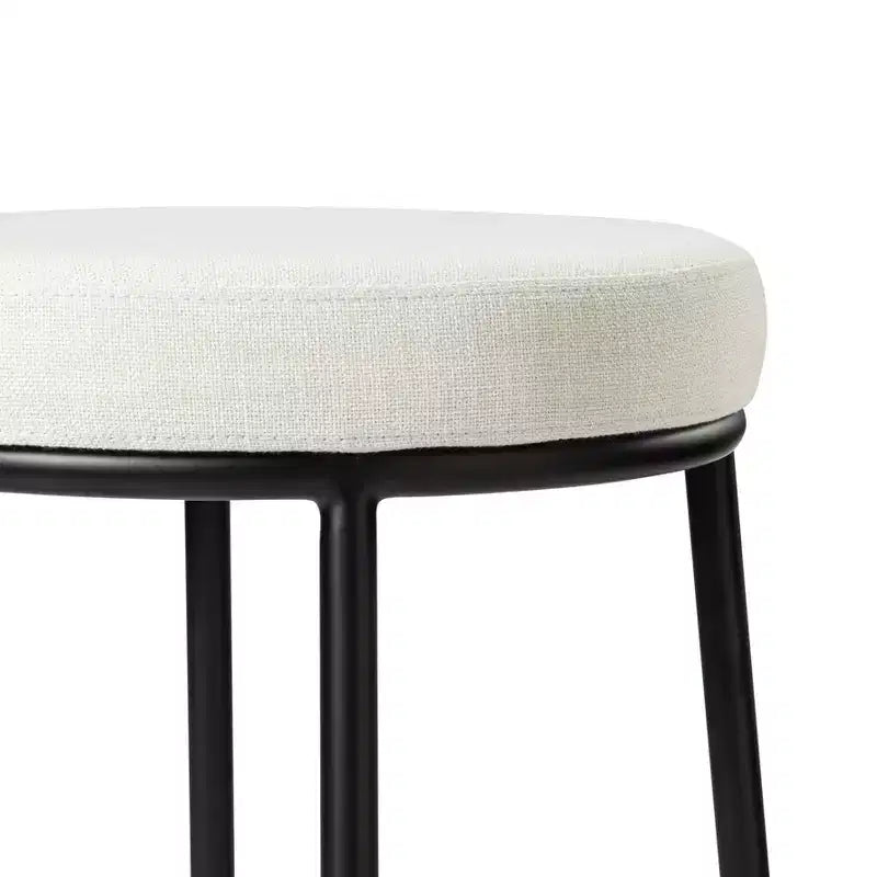 Tabouret de bar en métal sans dossier Maven Lane Stella avec siège tapissé en tissu 31