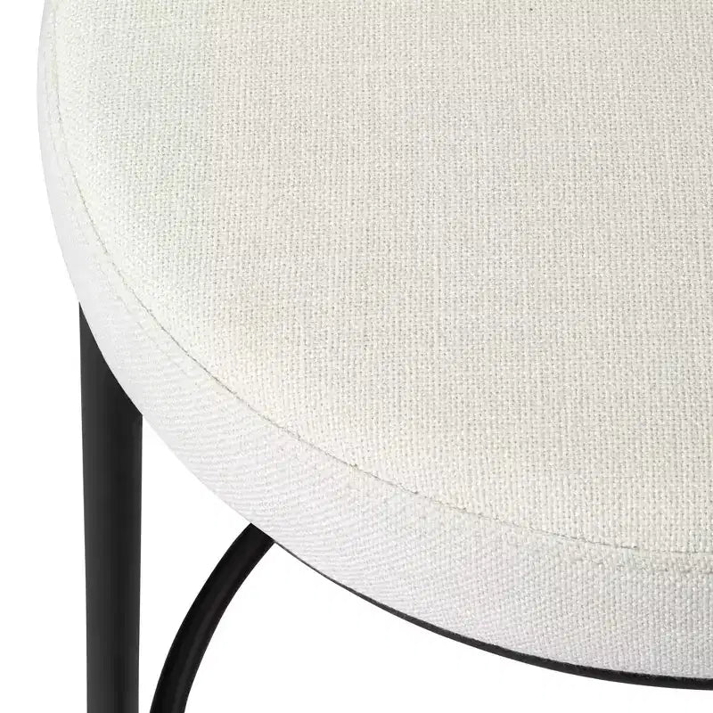 Tabouret de bar en métal sans dossier Maven Lane Stella avec siège tapissé en tissu 31