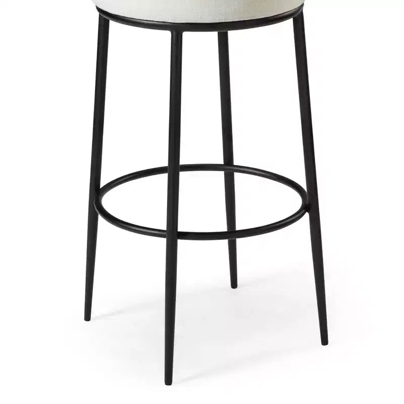 Tabouret de bar en métal sans dossier Maven Lane Stella avec siège tapissé en tissu 31