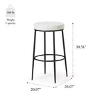 Tabouret de bar en métal sans dossier Maven Lane Stella avec siège tapissé en tissu 31