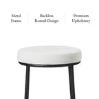 Tabouret de bar en métal sans dossier Maven Lane Stella avec siège tapissé en tissu 31