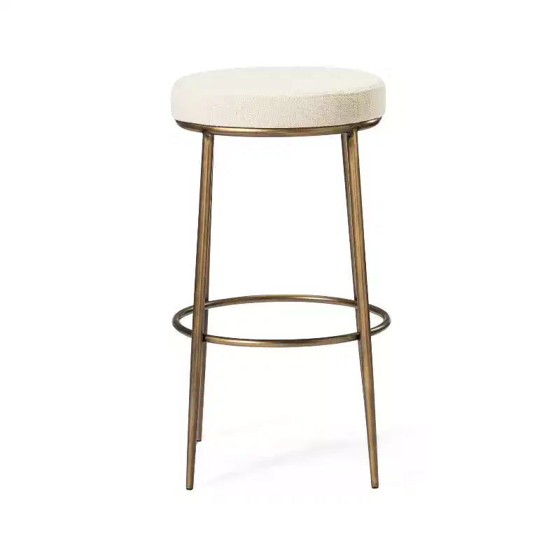 Tabouret de bar en métal sans dossier Maven Lane Stella avec siège tapissé en tissu 31