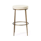 Tabouret de bar en métal sans dossier Maven Lane Stella avec siège tapissé en tissu 31