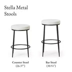 Tabouret de bar en métal sans dossier Maven Lane Stella avec siège tapissé en tissu 31