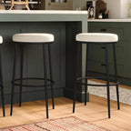 Tabouret de bar en métal sans dossier Maven Lane Stella avec siège tapissé en tissu 31