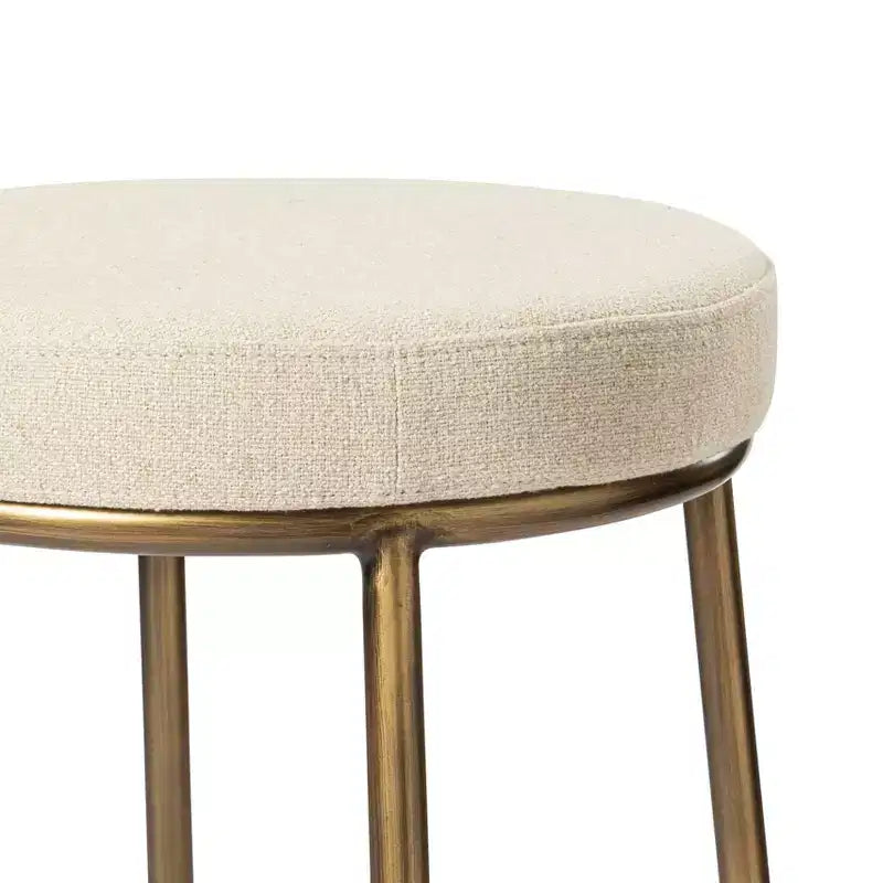 Tabouret de bar en métal sans dossier Maven Lane Stella avec siège tapissé en tissu 31