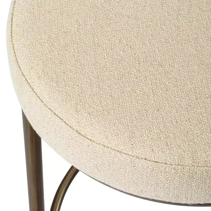 Tabouret de bar en métal sans dossier Maven Lane Stella avec siège tapissé en tissu 31