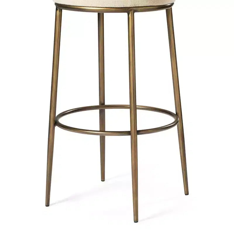 Tabouret de bar en métal sans dossier Maven Lane Stella avec siège tapissé en tissu 31